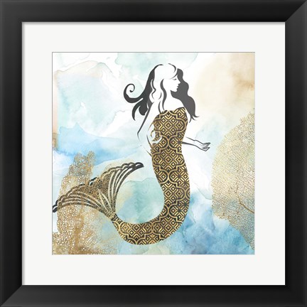 Framed Mermaid I Print