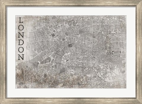 Framed Map London White Print