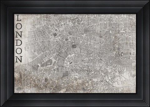 Framed Map London White Print