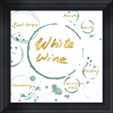 Framed White Wine Gold Print