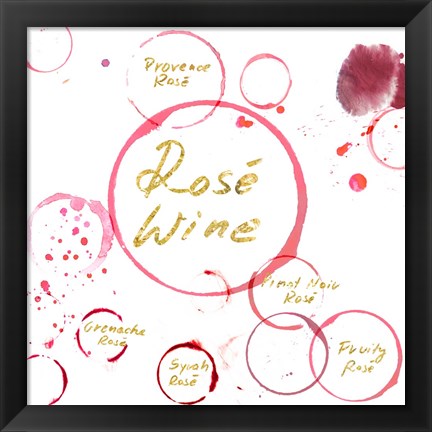 Framed Rose Wine Print