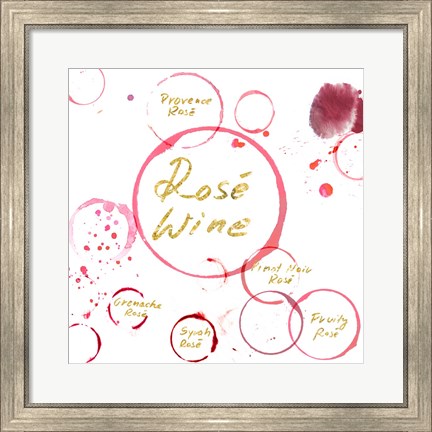 Framed Rose Wine Print