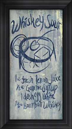Framed Whiskey Sour Blue Print