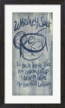 Framed Whiskey Sour Blue Print