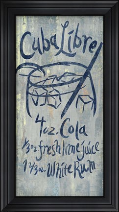 Framed Cuba Libre Blue Print