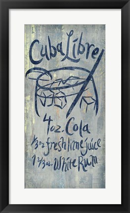 Framed Cuba Libre Blue Print