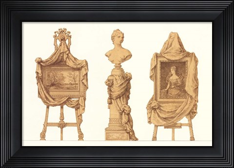 Framed Chevalet et Piedestal Drapes Print