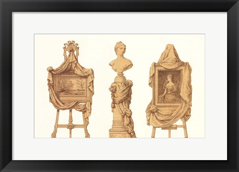 Framed Chevalet et Piedestal Drapes Print