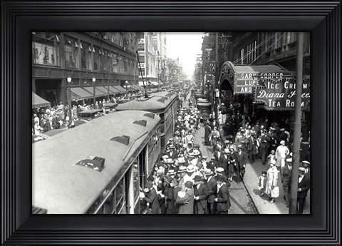Framed Waiting for Trolley Print