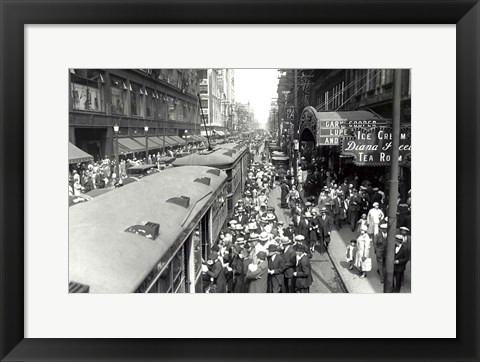 Framed Waiting for Trolley Print