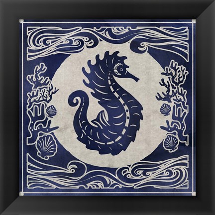 Framed Ink Seahorse Print