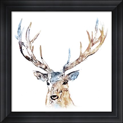 Framed Watercolour Reindeer Print