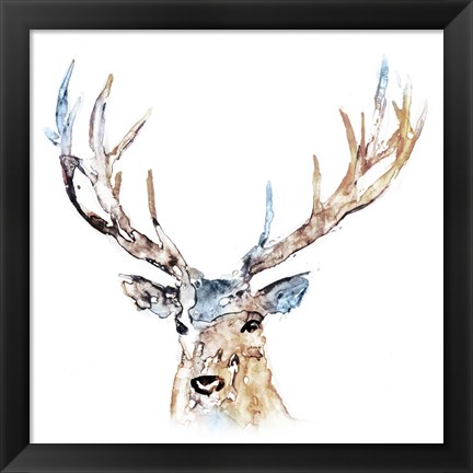 Framed Watercolour Reindeer Print