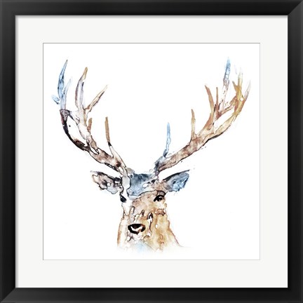 Framed Watercolour Reindeer Print