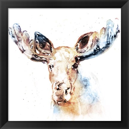 Framed Watercolour Moose Print