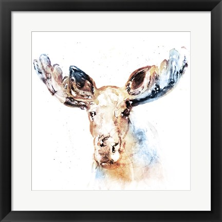 Framed Watercolour Moose Print