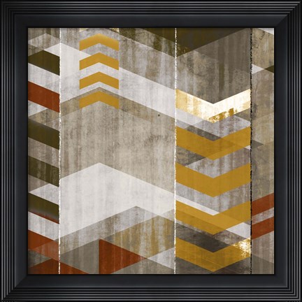Framed Chevron Serenade I Print