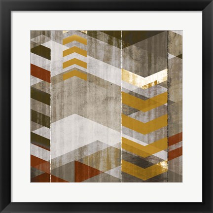 Framed Chevron Serenade I Print