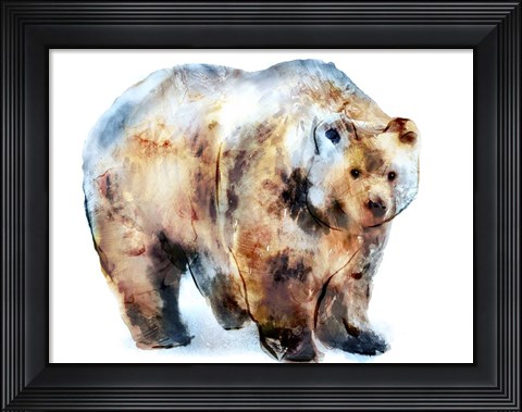 Framed Bear Blue Print