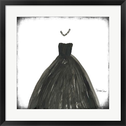 Framed Black Dress III Print