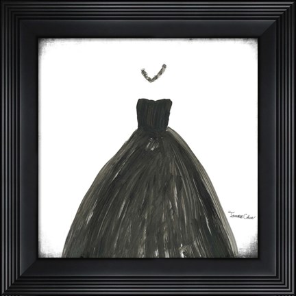 Framed Black Dress III Print
