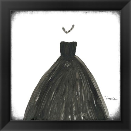 Framed Black Dress III Print