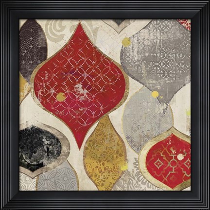 Framed Red Motif I Print