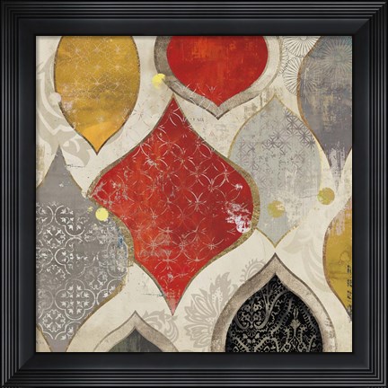 Framed Red Motif II Print