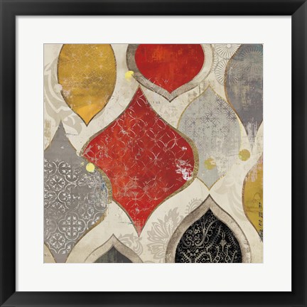 Framed Red Motif II Print