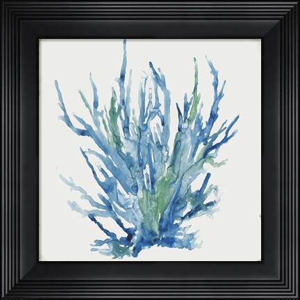 Framed Blue and Green Coral II Print