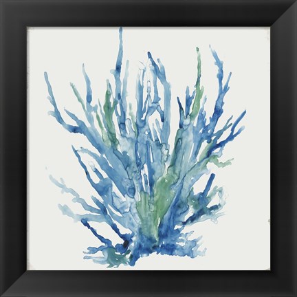 Framed Blue and Green Coral II Print