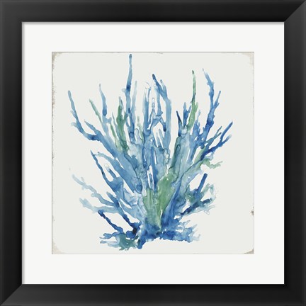 Framed Blue and Green Coral II Print