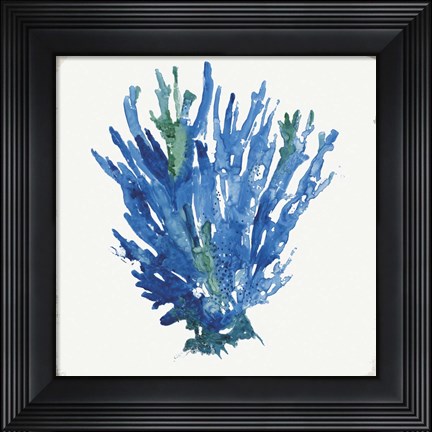 Framed Blue and Green Coral III Print
