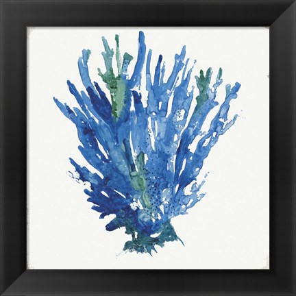 Framed Blue and Green Coral III Print