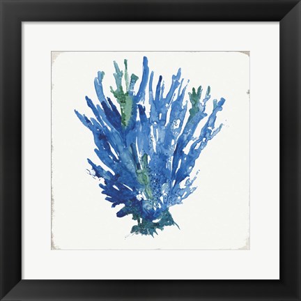 Framed Blue and Green Coral III Print