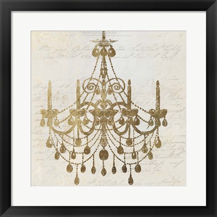 Framed Golden Chandelier II Print