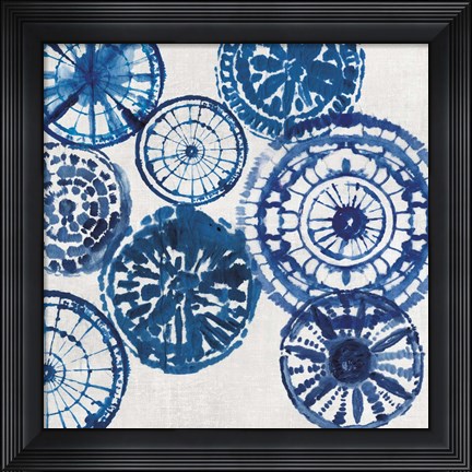 Framed Shibori Rings I Print