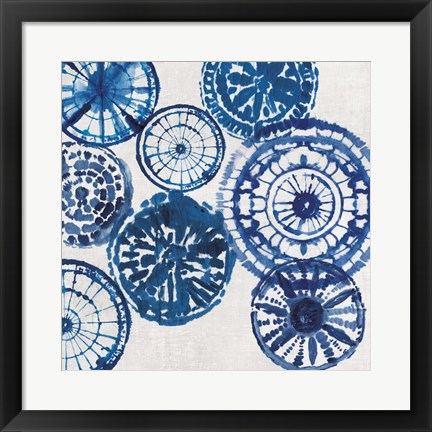 Framed Shibori Rings I Print