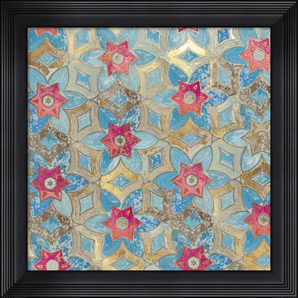 Framed Boho Tile I Print