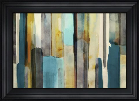 Framed Woven in Teal Print