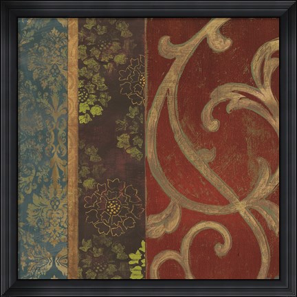 Framed Embroidered Red Print