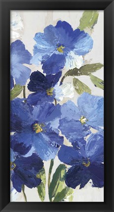 Framed Cobalt Poppies III Print