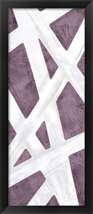 Framed Striped Purple I Print