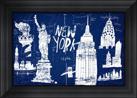 Framed New York Blue Print