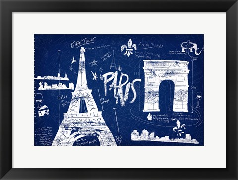 Framed Paris Blue Print