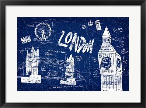 Framed London Blue Print