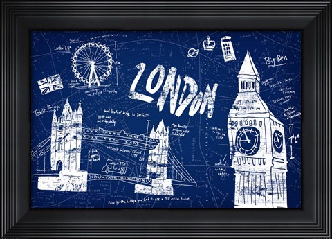 Framed London Blue Print