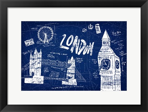 Framed London Blue Print