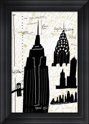 Framed NY Deco I Print