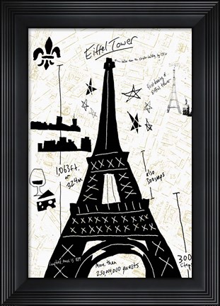 Framed Paris Gold I Print